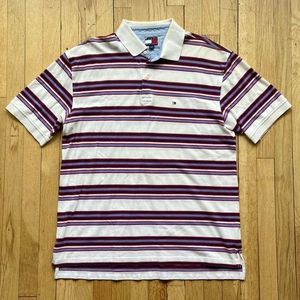 Vtg‎ Tommy Hilfiger Polo Striped Size XL Short Sleeve Collared